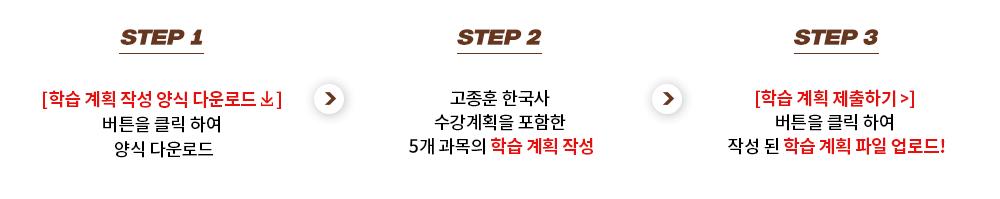 STEP 1 : [�н� ��ȹ �ۼ� ��� �ٿ�ε� ] ��ư�� Ŭ�� �Ͽ� ��� �ٿ�ε� | STEP 2 : ������ �ѱ��� ������ȹ�� ������ 5�� ������ �н� ��ȹ �ۼ� | STEP 2 : [�н� ��ȹ �����ϱ� >] ��ư�� Ŭ�� �Ͽ� �ۼ� �� �н� ��ȹ ���� ���ε�!